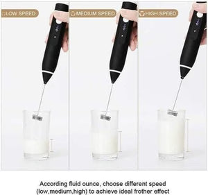 Electric Milk Frother with Dual Whisks