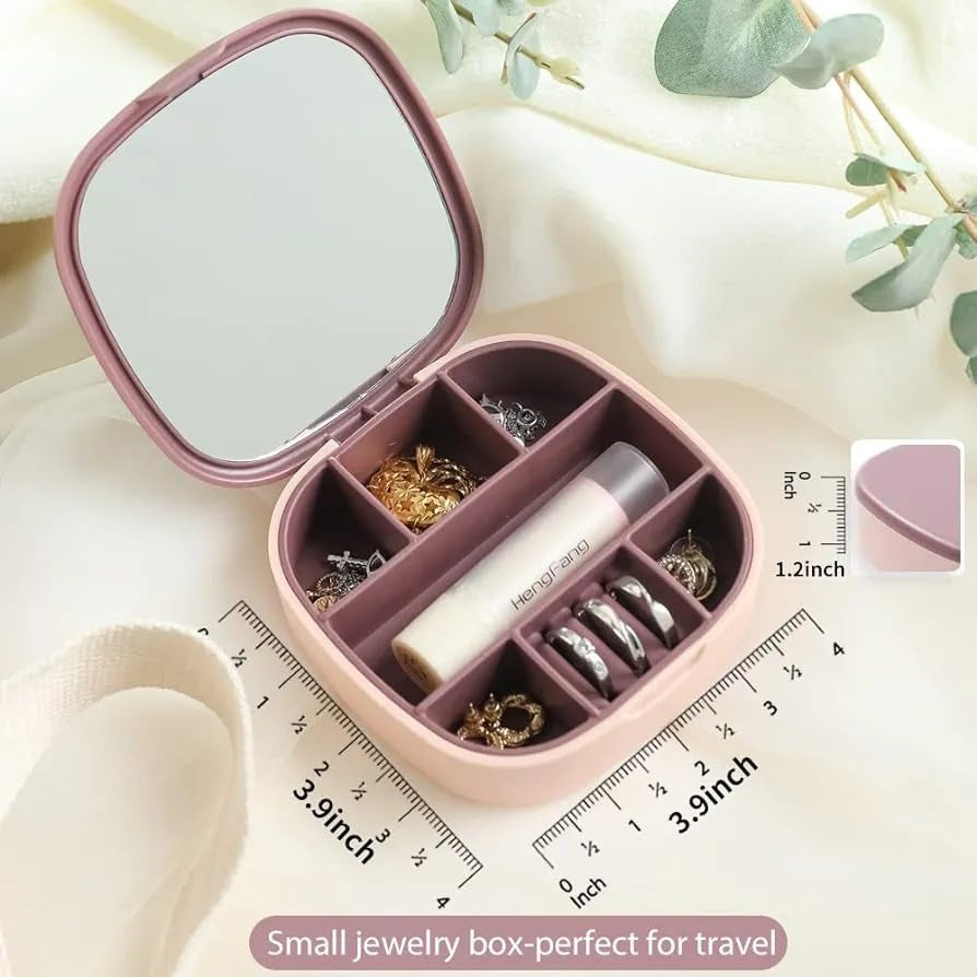 Mini Travel Jewelry Box with Mirror