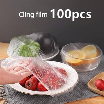 Disposable Plastic Food Covers (100 Pcs)