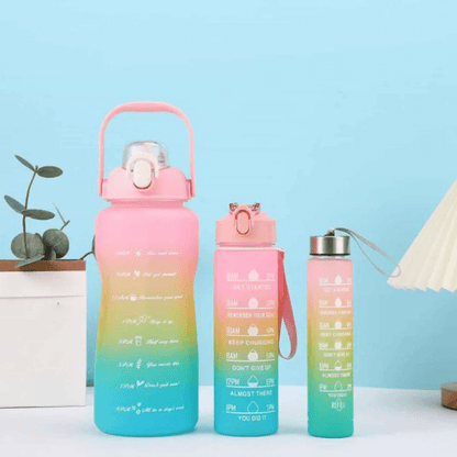 Large Capacity Gradient Water Bottle Set (3 Pcs) (Random Color)