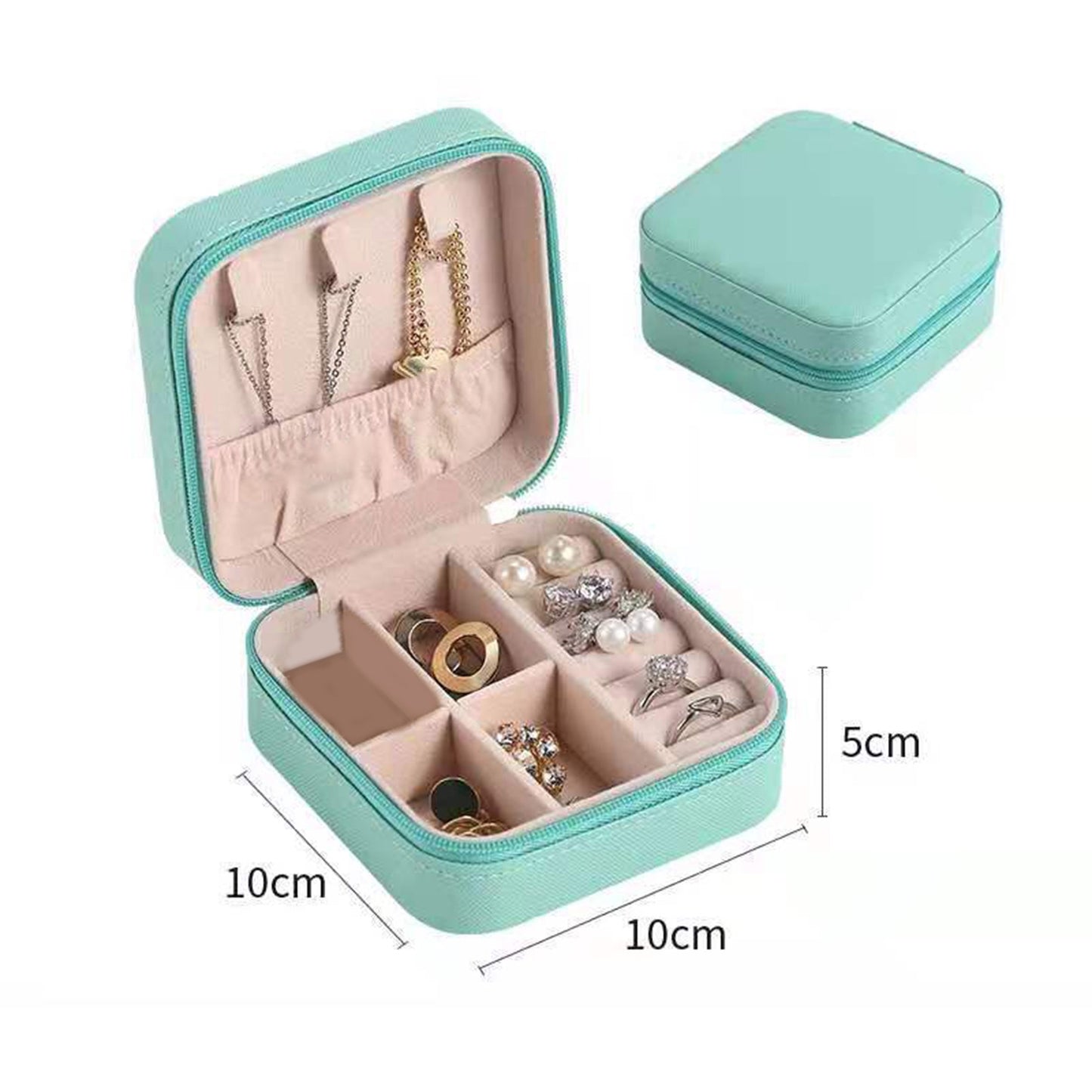 Portable Velvet Jewelry Storage Box (Random Color)